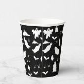 かわいい幽霊、こうもり&スパイダーズのハロウィンパターン 紙コップ (右)