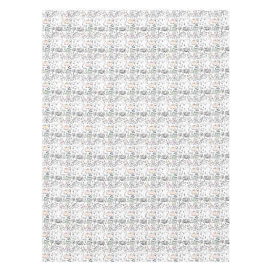 かわいい幽霊、こうもり&スパイダーハロウィーン赤ちゃんシャワー テーブルクロス (正面)