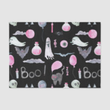 かわいい幽霊、こうもり、猫