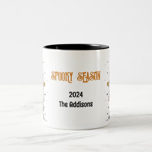 かわいい幽霊&ひまわりお洒落シーズン不気味 ツートーンマグカップ (中央)