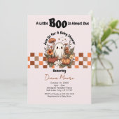 かわいい幽霊&カボチャ秋ハロウィーンベビーシャワー 招待状 (スタンド正面)