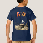 かわいい幽霊&カボチャBOOキッズハロウィーンTシャツ Tシャツ (裏面)