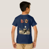 かわいい幽霊&カボチャBOOキッズハロウィーンTシャツ Tシャツ (裏面フル)