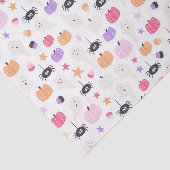 かわいい幽霊、クモ、キャンディ&カボチャのハロウィーン 薄葉紙 (詳細)