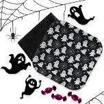 かわいい幽霊 | クモ | スパイダーウェブハロウィーン ペーパープレート<br><div class="desc">黒い背景ハロウィーンパターンの可愛い幽霊、クモやクモの巣。</div>