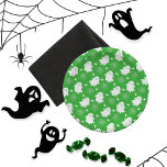 かわいい幽霊 | クモ | スパイダーウェブハロウィーン ペーパープレート<br><div class="desc">緑の背景ハロウィーンパターンの可愛い幽霊、クモやクモの巣。</div>