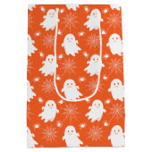 かわいい幽霊 | クモ | スパイダーウェブハロウィーン ミディアムペーパーバッグ (裏面)