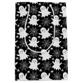 かわいい幽霊 | クモ | スパイダーウェブハロウィーン ミディアムペーパーバッグ (正面)