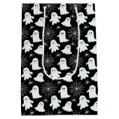 かわいい幽霊 | クモ | スパイダーウェブハロウィーン ミディアムペーパーバッグ (裏面)