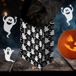 かわいい幽霊 | クモ | スパイダーウェブハロウィーン ミディアムペーパーバッグ