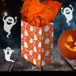 かわいい幽霊 | クモ | スパイダーウェブハロウィーン ミディアムペーパーバッグ