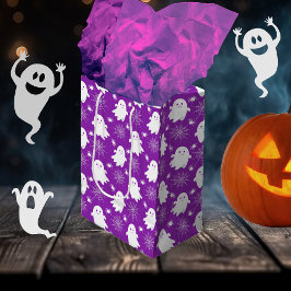 かわいい幽霊 | クモ | スパイダーウェブハロウィーン ミディアムペーパーバッグ