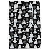 かわいい幽霊 | クモ | スパイダーウェブハロウィーン ミディアムペーパーバッグ (正面)