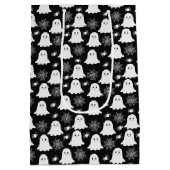 かわいい幽霊 | クモ | スパイダーウェブハロウィーン ミディアムペーパーバッグ (裏面)