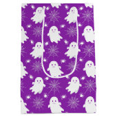 かわいい幽霊 | クモ | スパイダーウェブハロウィーン ミディアムペーパーバッグ (裏面)