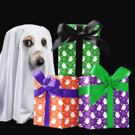 かわいい幽霊 | クモ | スパイダーウェブハロウィーン ラッピングペーパーシート