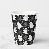 かわいい幽霊 | クモ | スパイダーウェブハロウィーン 紙コップ (正面)