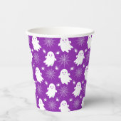 かわいい幽霊 | クモ | スパイダーウェブハロウィーン 紙コップ (正面)