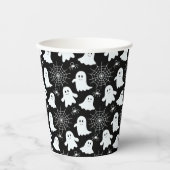 かわいい幽霊 | クモ | スパイダーウェブハロウィーン 紙コップ (正面)