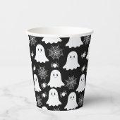 かわいい幽霊 | クモ | スパイダーウェブハロウィーン 紙コップ (正面)