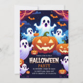 かわいい幽霊&パンプキンハロウィンキッズパーティー シーズンカード (正面)