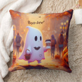 かわいい幽霊、パーティーに急いで クッション (ブランケット)