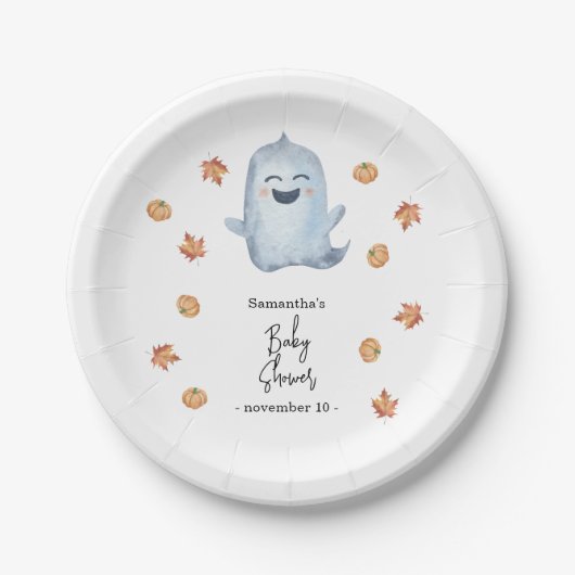 かわいい幽霊 – ベビーシャワー ペーパープレート (正面)