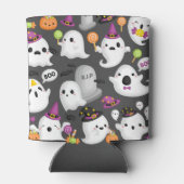 かわいい幽霊、墓石、こうもり、魔女の帽子 缶クーラー (裏面)