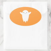 かわいい幽霊 楕円形シール (バッグ)