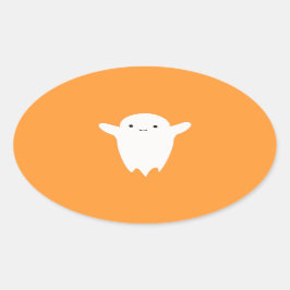 かわいい幽霊 楕円形シール