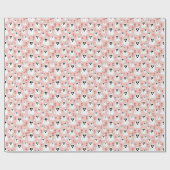 かわいい幽霊&花シームレスなハロウィーンパターン ラッピングペーパー (フラット)