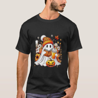 かわいい幽霊 読書家 ハロウィン おばけ コ Tシャツ