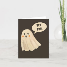 かわいい幽霊「Hey Boo」ハロウィーン用挨拶カード サンキューカード