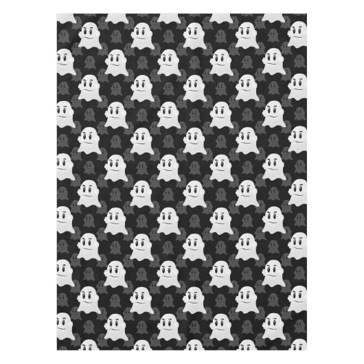 かわいい幽霊BLOBデザイン テーブルクロス (正面)