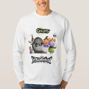 かわいい幽霊Tシャツ、おかしなハロウィンキッズTシャツ、 Tシャツ