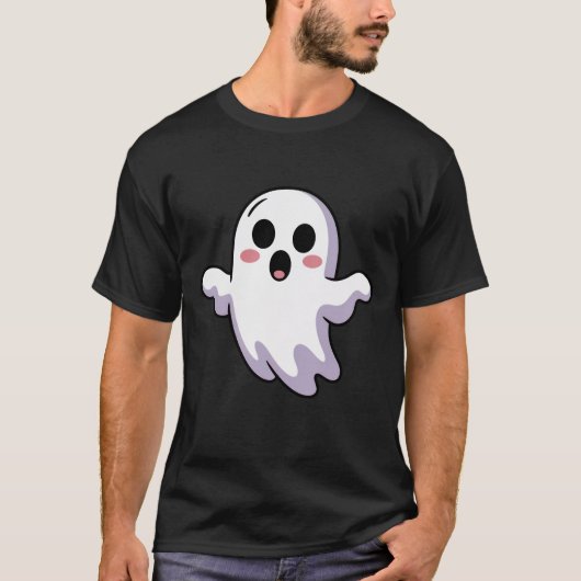 かわいい幽霊Tシャツ | おもしろいかわいいハロウィーン幽霊 Tシャツ (正面)