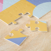 かわいい幾何学カラフル図形コラージュアートワーク ジグソーパズル (側面)