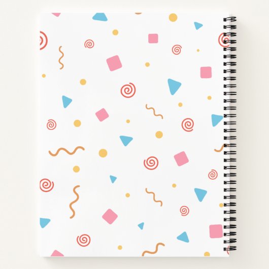 かわいい幾何学模様の学校ノートブック ノートブック (裏面)