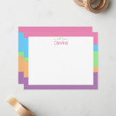 かわいい幾何学的なパステルガーリー文具 ノートカード (正面/裏面インサイチュ)