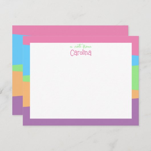 かわいい幾何学的なパステルガーリー文具 ノートカード (正面/裏面)