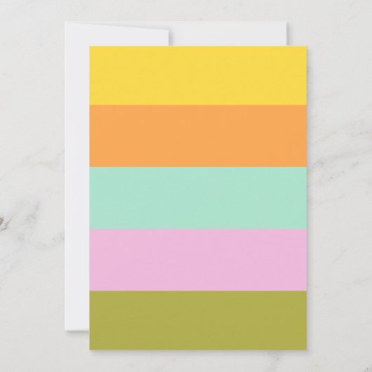 かわいい幾何学的ストライプなパステルベビーシャワー 招待状 (裏面)