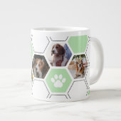 かわいい幾何学的ハートポーグリーンドッグフォトキープサケ ジャンボコーヒーマグカップ (正面右)