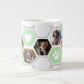 かわいい幾何学的ハートポーグリーンドッグフォトキープサケ ジャンボコーヒーマグカップ (正面)