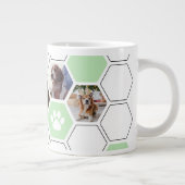 かわいい幾何学的ハートポーグリーンドッグフォトキープサケ ジャンボコーヒーマグカップ (右)