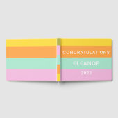 かわいい幾何学的パステル色ブロックパーソナライズされた ゲストブック (全面)