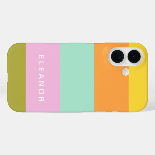 かわいい幾何学的パステル色ブロックパーソナライズされた Case-Mate iPhoneケース (裏面 (横))