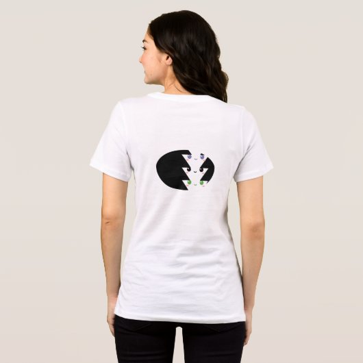 かわいい幾何学的Tシャツ(顔付カラフル) トライブレンドＴシャツ (裏面全面)