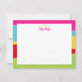 かわいい幾何文カラフル具ガーリー ノートカード (正面)