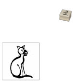 かわいい座る猫 ラバースタンプ (押印)