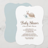 かわいい庭のカタツムリシナモンロールパーティー招待状 招待状 (正面/裏面)